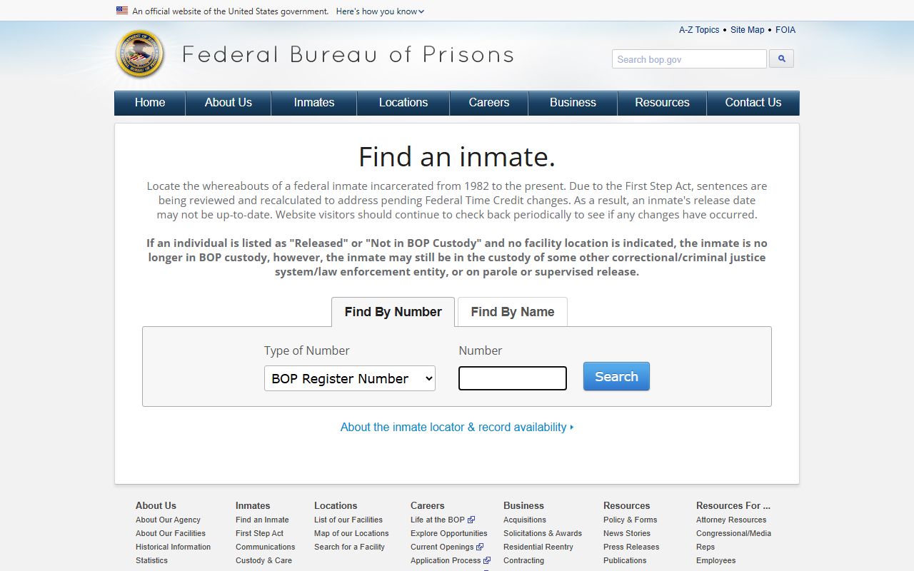 Ionia County inmate population federal BOP inmate locator